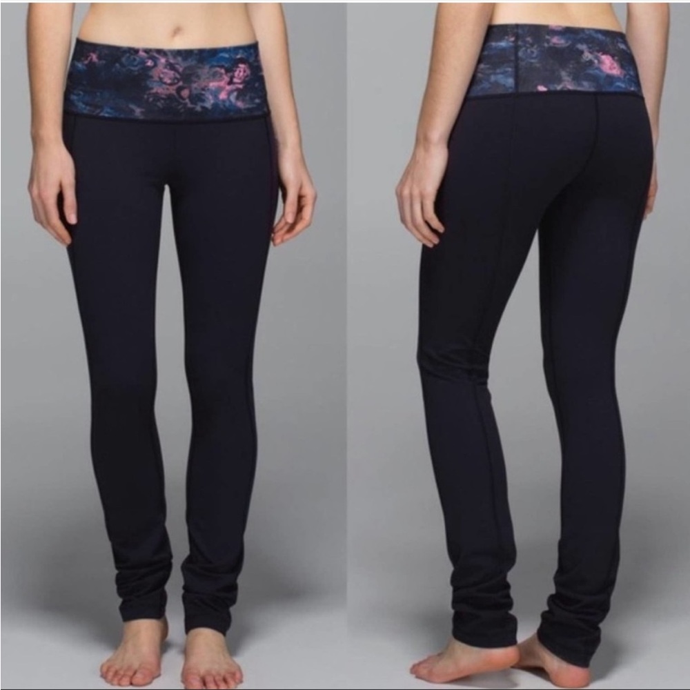 Lululemon Skinny Groove Pants 4 Deep Navy/Moody Mirage Waistband